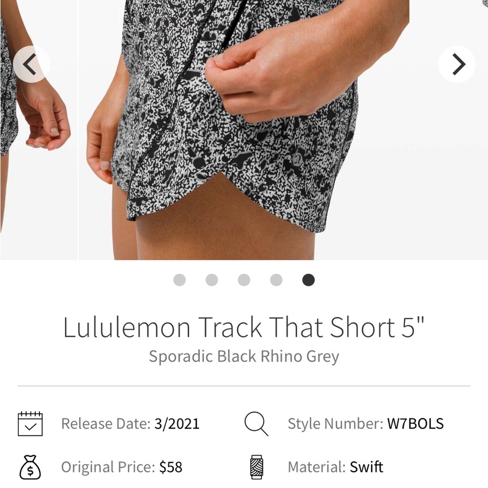 lululemon athletica Black and Gray Patterned Shorts